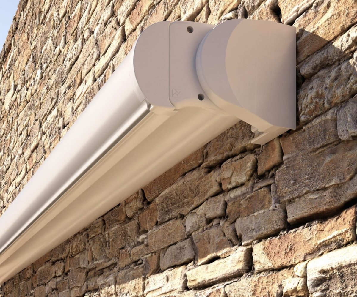 Close up of the Base Plus cassette, with the awning fully retracted