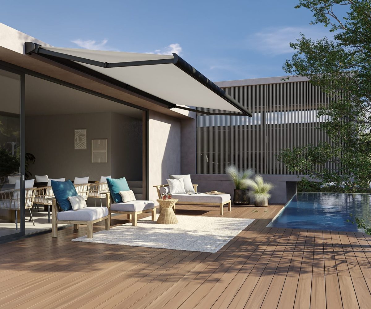 Base Plus awning providing shade for